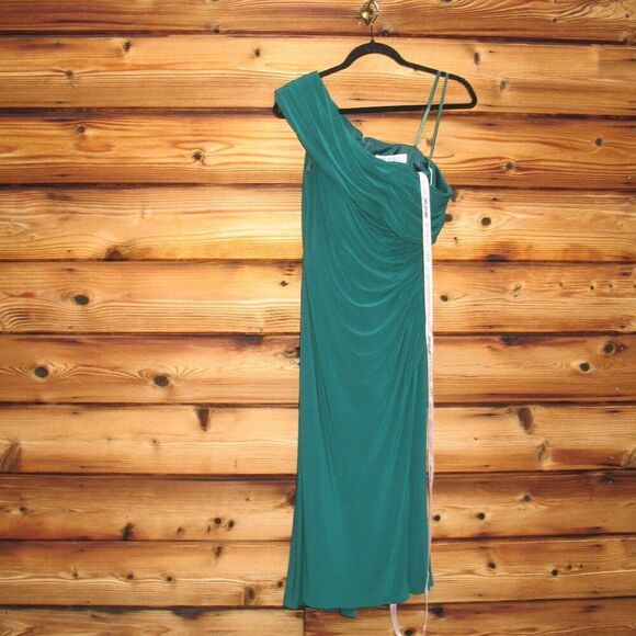 MAC DUGGAL 26484 Womens Green Ruched Off-The-Shoulder Midi Dress - Picture 5 of 14